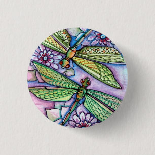 Badge Rond 2,50 Cm libellule - bouton