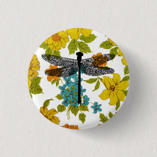 Badge Rond 2,50 Cm libellule Insecte nature Silhouette art