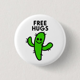 Badge Rond 2,50 Cm Libérez le cactus d'étreintes drôle
