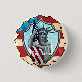 Badge Rond 2,50 Cm Liberty USA
