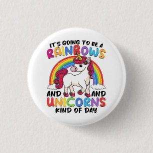 Badge Rond 2,50 Cm licorne mignonne arc-en-ciel drôle