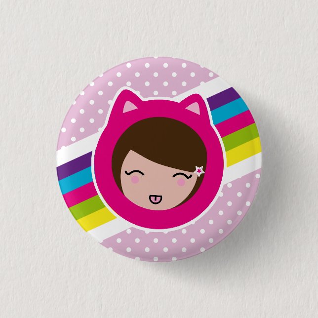 Badge Rond 2,50 Cm lilith roses de pois (Devant)