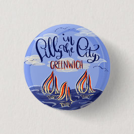 Badge Rond 2,50 Cm Lilly dans la ville Button Greenwich