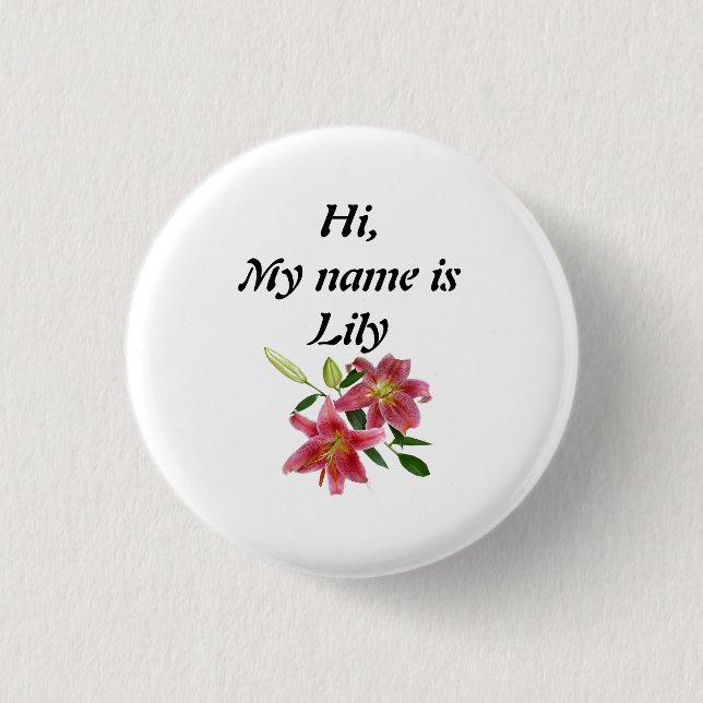 Badge Rond 2,50 Cm Lily (Devant)