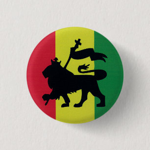 Badge Rond 2,50 Cm Lion de Juda Empire Ethiopie Rasta Reggae Roots B