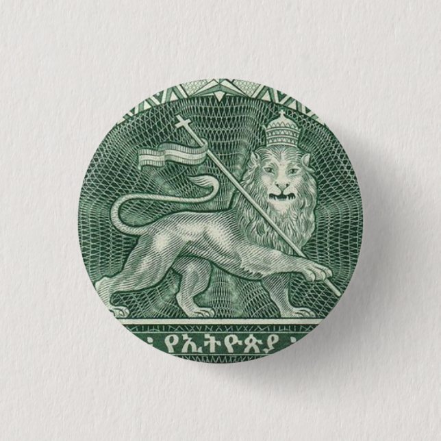 Badge Rond 2,50 Cm Lion de Juda Jah Rastafari Reggae Rasta Button (Devant)