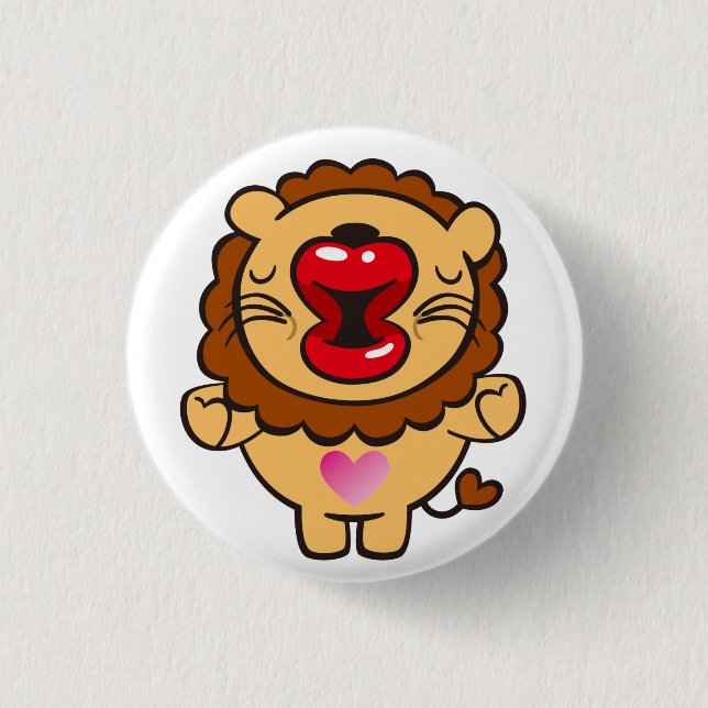 Badge Rond 2,50 Cm lion embrassant (Devant)