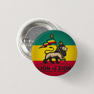 Badge Rond 2,50 Cm Lion of Zion - Haile Selassie - Rastafari Button