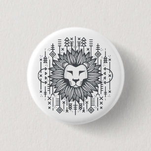Badge Rond 2,50 Cm Lion Tribal