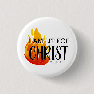 Badge Rond 2,50 Cm LIT POUR CHRIST Christian