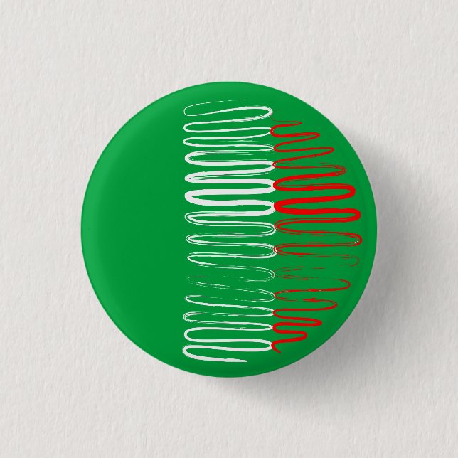 Badge Rond 2,50 Cm L'Italie sur le bouton vert (Devant)