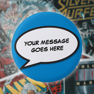 Badge Rond 2,50 Cm Livre dessiné personnalisé Pop Art Discours bulle