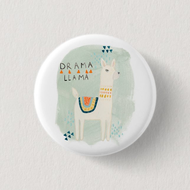 Badge Rond 2,50 Cm Llama Squad - Drama Llama (Devant)