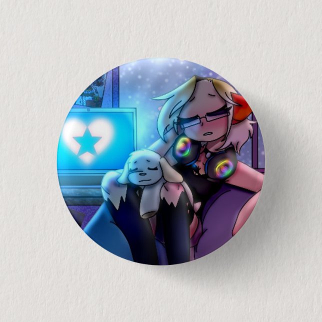 Badge Rond 2,50 Cm Lofi Room Gloryheart Pin (Devant)