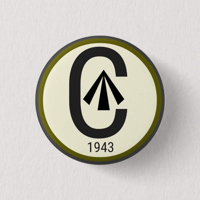 Badge Rond 2,50 Cm Logo 2ème guerre mondiale Spearhead Canada (Devant)