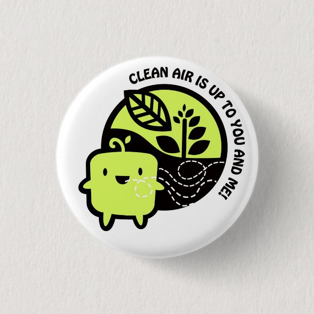 Badge Rond 2,50 Cm Logo d'air pur (Devant)