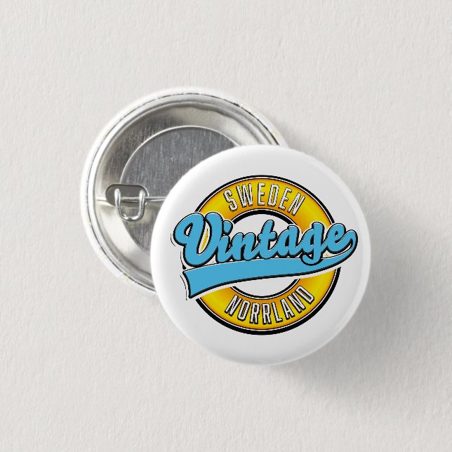 Badge Rond 2,50 Cm Logo de style vintage Norrland Suède (Devant & derrière)