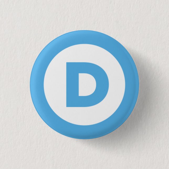 Badge Rond 2,50 Cm Logo démocrate (Devant)