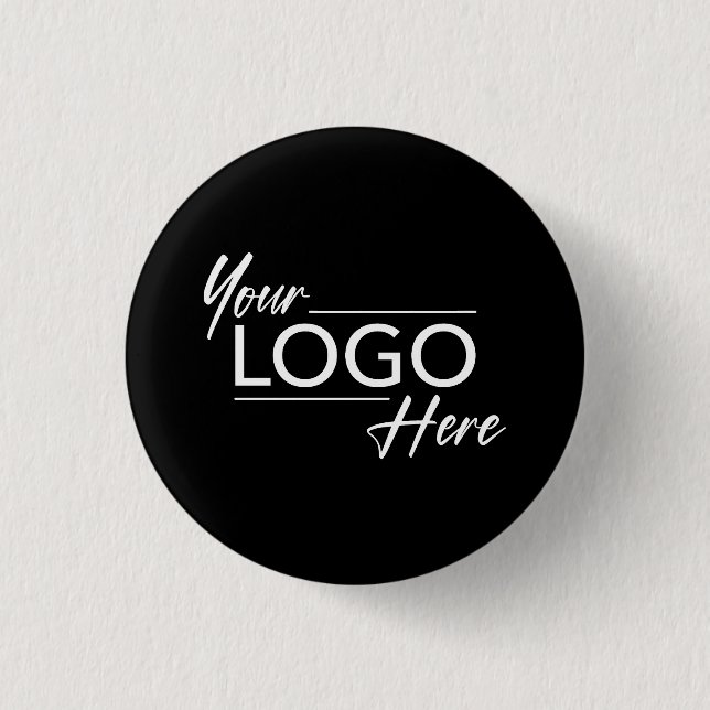 Badge Rond 2,50 Cm Logo d'entreprise moderne noir (Devant)
