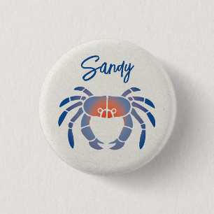 Badge Rond 2,50 Cm Logo du crabe bleu