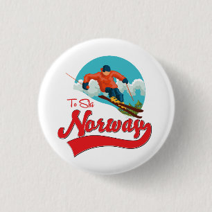 Badge Rond 2,50 Cm logo Norvège pour skier.