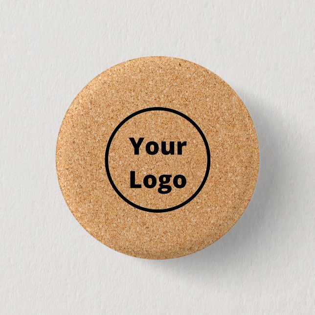 Badge Rond 2,50 Cm Logo personnalisé bloc en bois découpé (Devant)