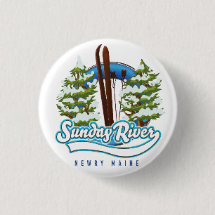 Badge Rond 2,50 Cm logo ski de Sunday River Newry Maine
