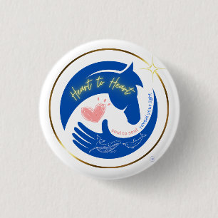 Badge Rond 2,50 Cm Logo Vibes de Guérison Cœur à Cœur de Cheval