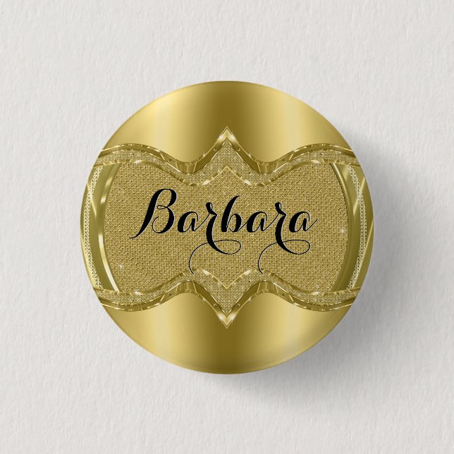 Badge Rond 2,50 Cm Look métal or avec Diamants Motif 3 (Devant)