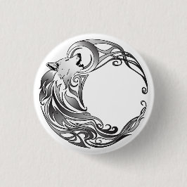 Badge Rond 2,50 Cm Loup tribal - Ombragé