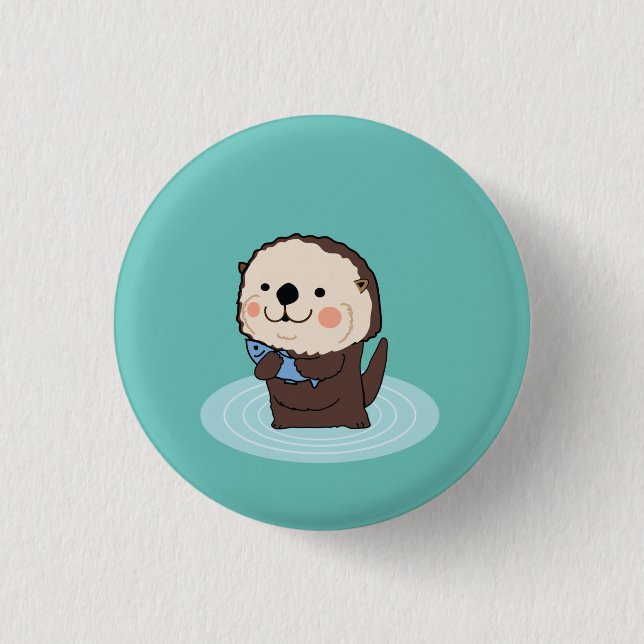Badge Rond 2,50 Cm loutre de mer (Devant)