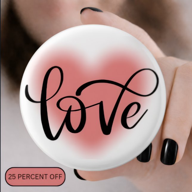 Badge Rond 2,50 Cm Love🖤 Gift — Valentine's Day Pin Button (Créateur téléchargé)