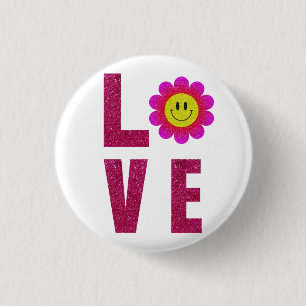 Badge Rond 2,50 Cm Love Sunflower