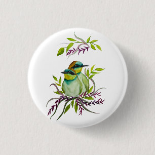 Badge Rond 2,50 Cm Lovebirds pour la Saint-Valentin