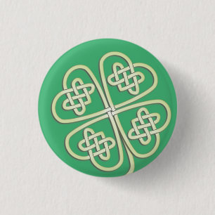 Badge Rond 2,50 Cm Lucky Celtic Four Leaf Clover Button