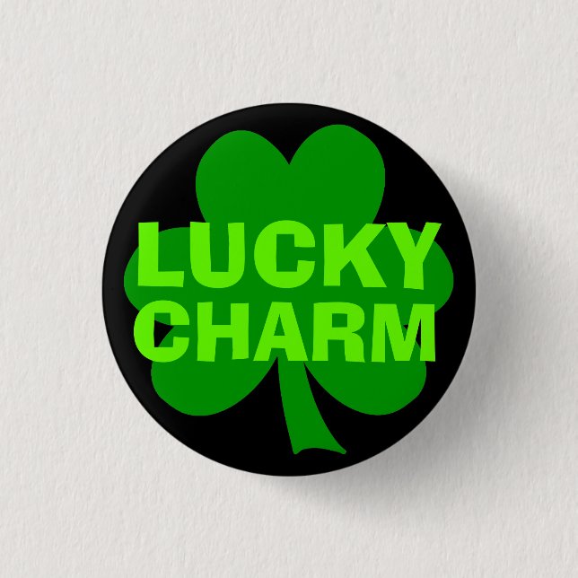 Badge Rond 2,50 Cm Lucky Charm Green Shamrock (Devant)