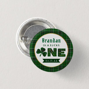 Badge Rond 2,50 Cm Lucky Little Shamrock 1er anniversaire