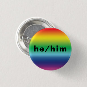 Badge Rond 2,50 Cm Lui, Lui, Pronouns Lgbtq Lgbt Pride Couleurs arc-e