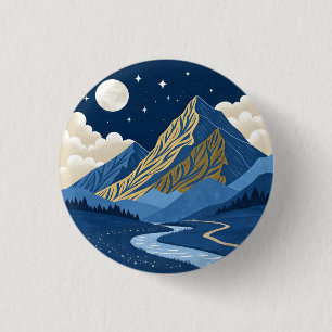Badge Rond 2,50 Cm Lumière de la lune de montagne