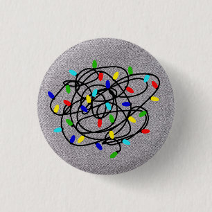 Badge Rond 2,50 Cm Lumières de Noël du Garland