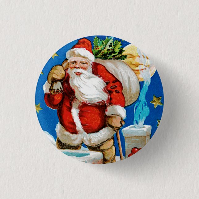 Badge Rond 2,50 Cm Lune de Père Noël (Devant)