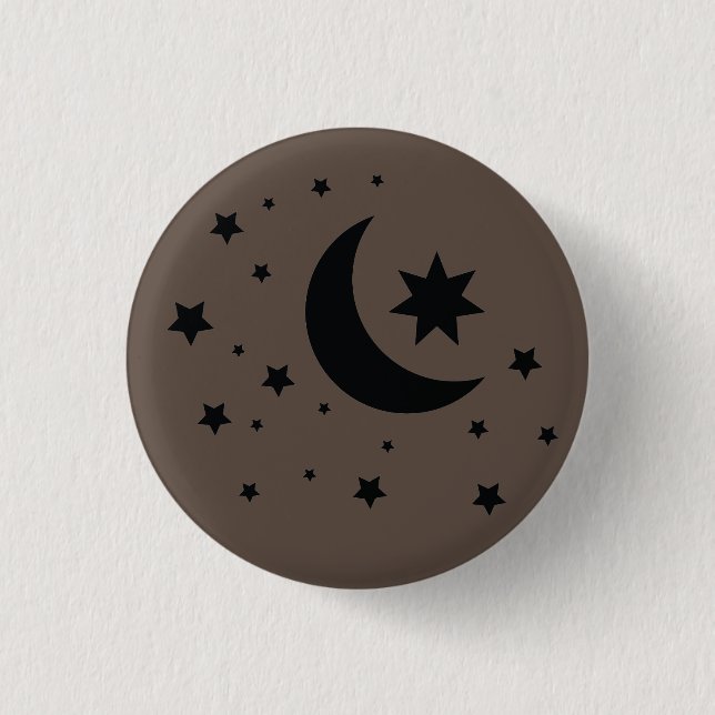Badge Rond 2,50 Cm lune et étoiles (Devant)