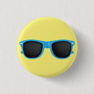Badge Rond 2,50 Cm Lunettes de soleil bleues