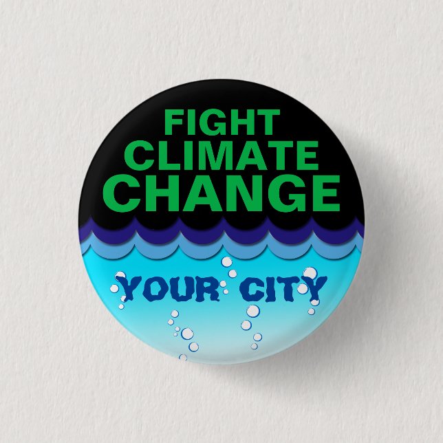 Badge Rond 2,50 Cm Lutter contre le changement climatique, Personnali (Devant)