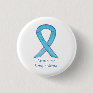 Badge Rond 2,50 Cm Lymphedema Sensibilisation Ruban Art Personnalisé 