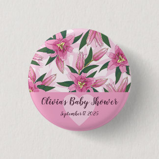 Badge Rond 2,50 Cm Lys rose florissant