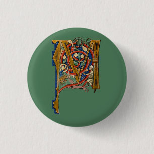 Badge Rond 2,50 Cm M initial éclairé