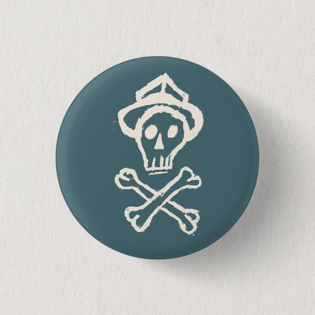 Badge Rond 2,50 Cm M. Skullington - bleu de ciel de Doldrum (Devant)