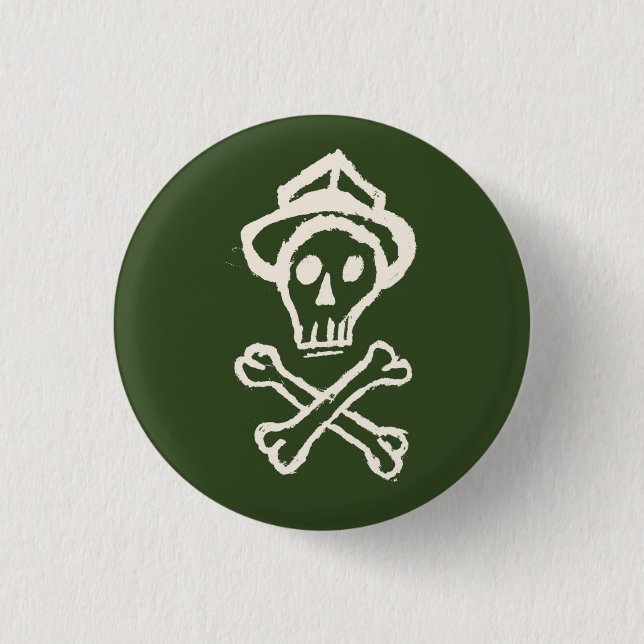 Badge Rond 2,50 Cm M. Skullington - vert de bande (Devant)