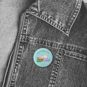 Badge Rond 2,50 Cm Ma 1ère Pâques heureuse